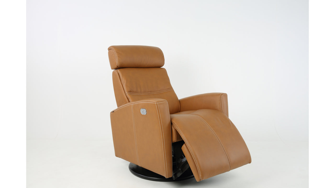 Milan reclinerfåtölj cognac med el