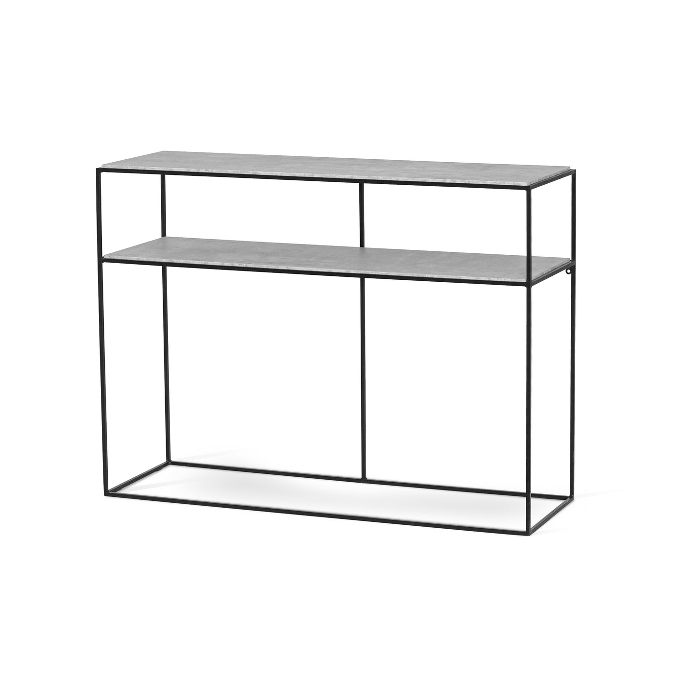 Lime avställningsbord 115x38 cm svart metall/betong laminat