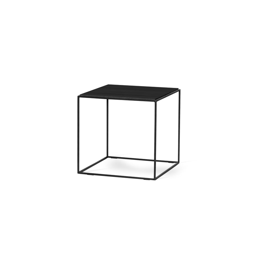 Lime soffbord 50x50 cm svartbetsad ask/svart metallunderrede