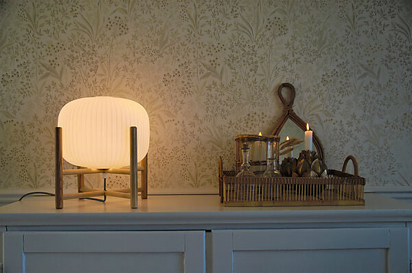 Vinda bordlampa stor trä/vit