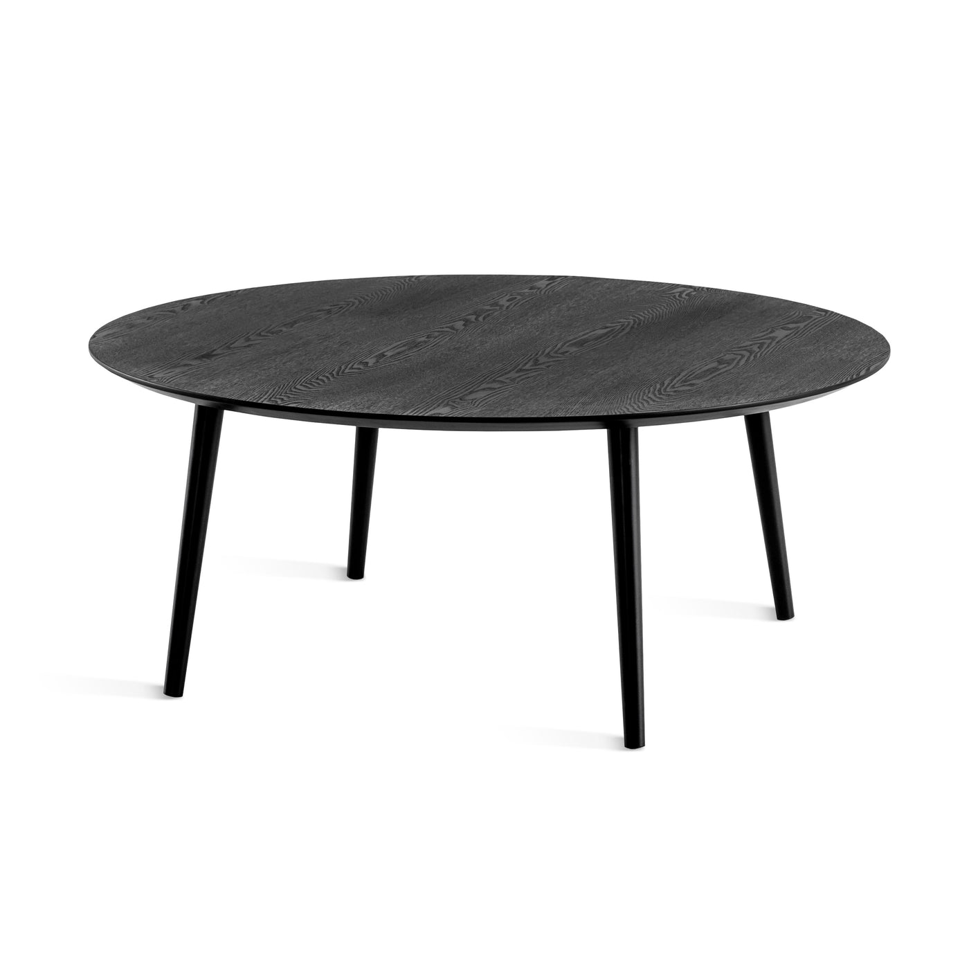 Miles soffbord runt 110 cm svartbetsad ask, 4 svarta träben
