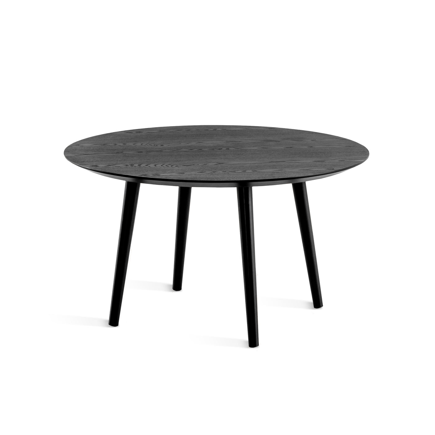 Miles soffbord runt 80 cm svartbetsad ask, 4 svarta träben