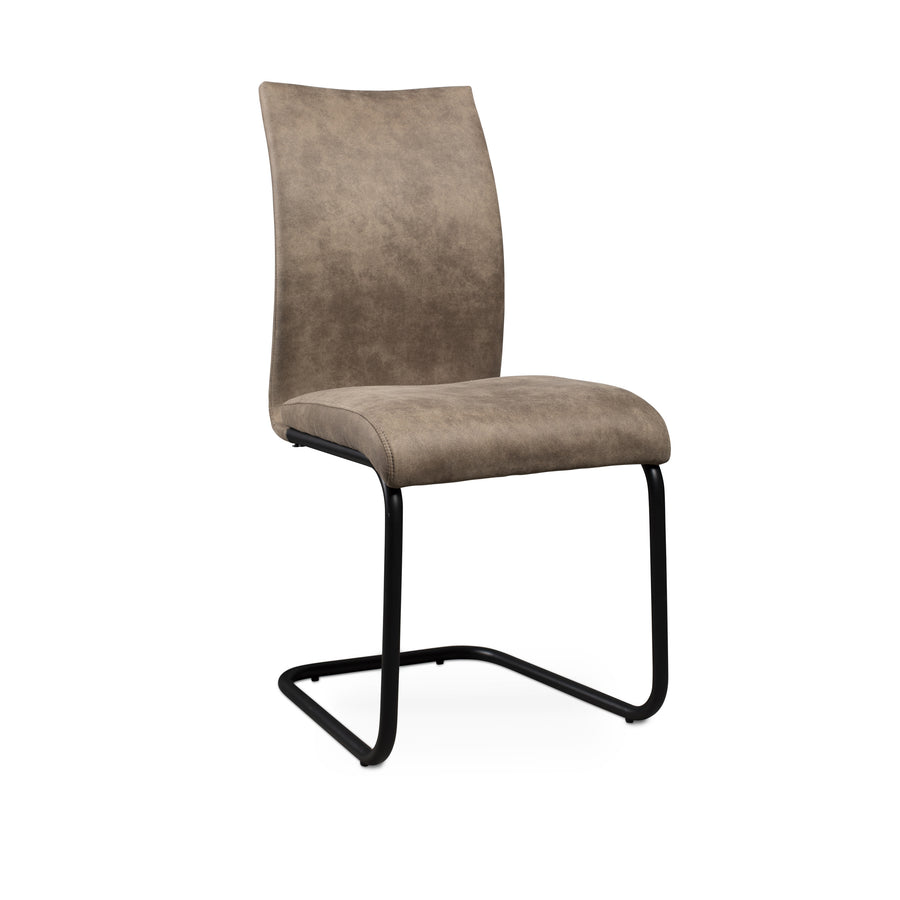 Ray stol MF beige svart metallunderrede 2-pack