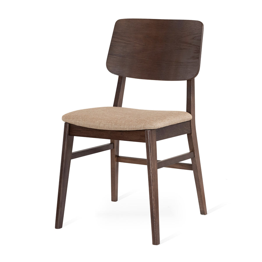 Stevie stol rökbetsad ek, sits tyg Talent beige 2-pack