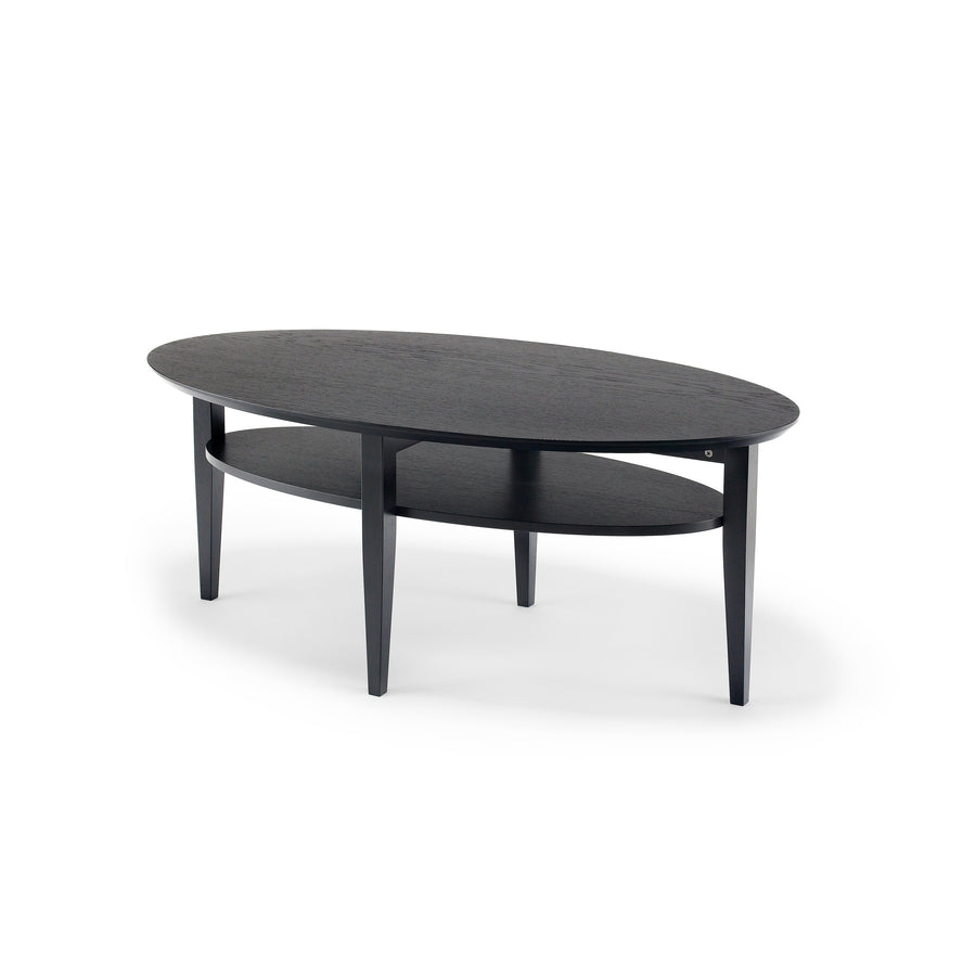 Tango soffbord ellips 130 cm svartbetsad ek