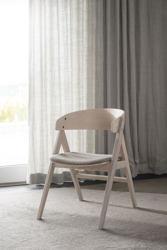 Waterton karmstol vitpigmenterad ek/brunt tyg 2-pack