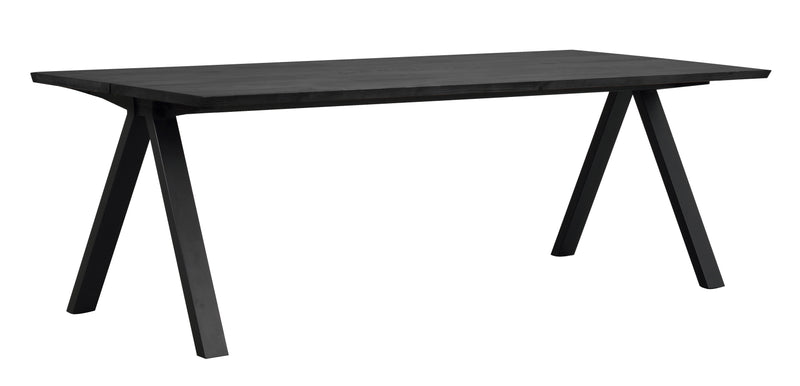 Carradale matbord 220 svart ask/V-ben svart met