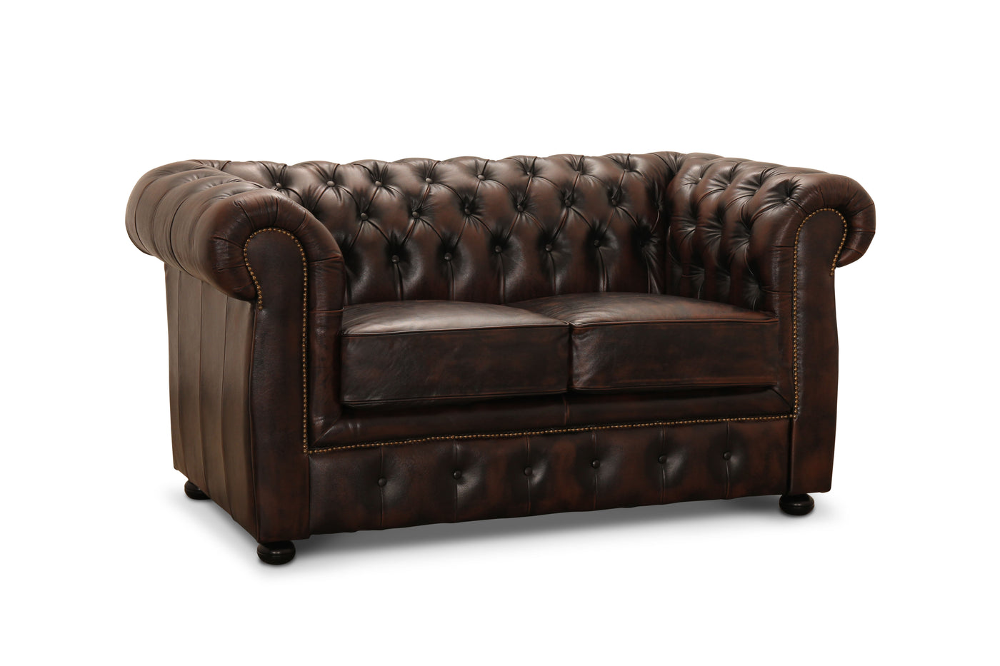 Liverpool soffa 2-sits läder brun