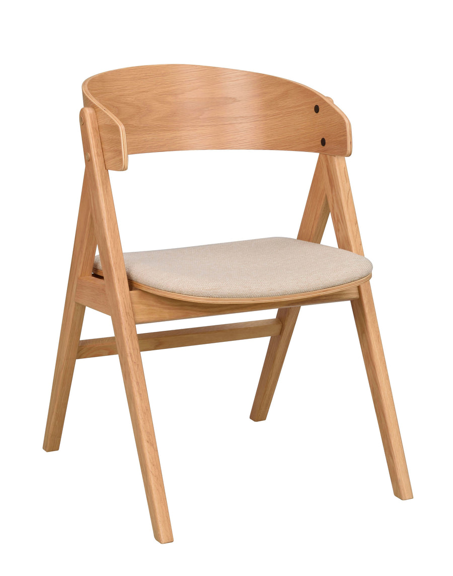 Waterton karmstol ek/beige tyg 2-pack