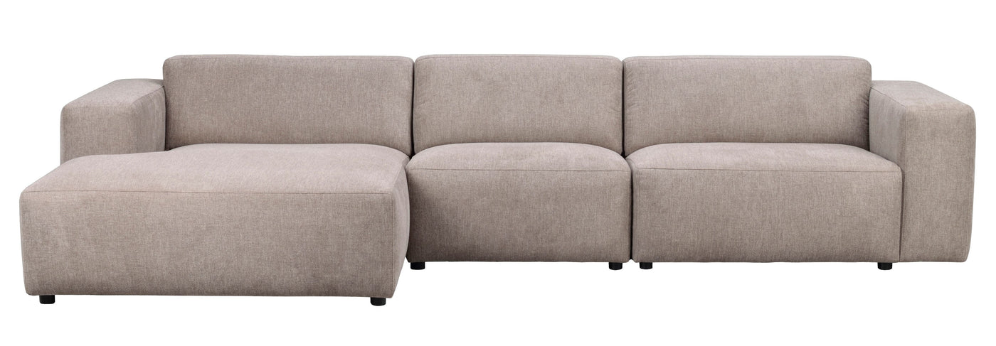 Willard soffa 4-sits-schäslong V beige tyg Brenda #34