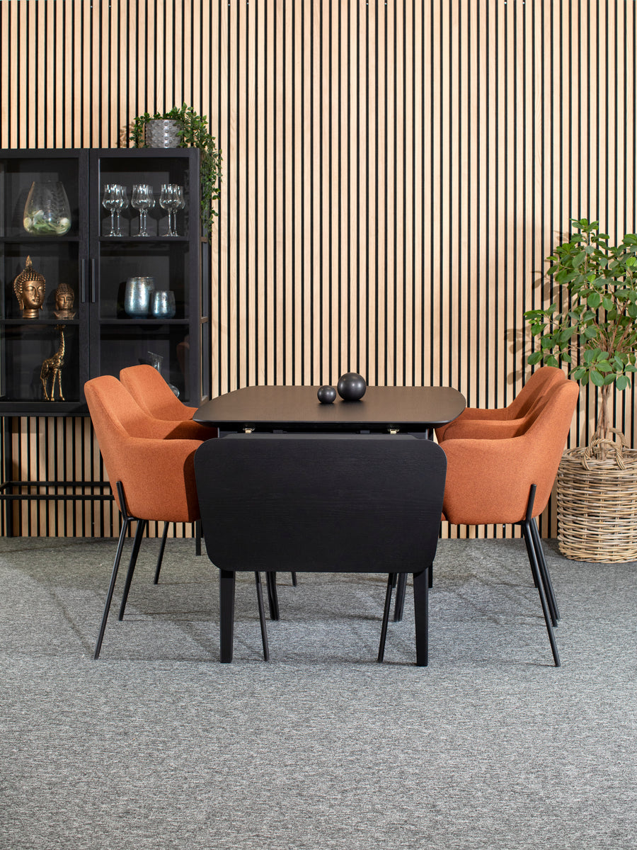 Ella matbord 125x85+40 cm svartbetsad ek