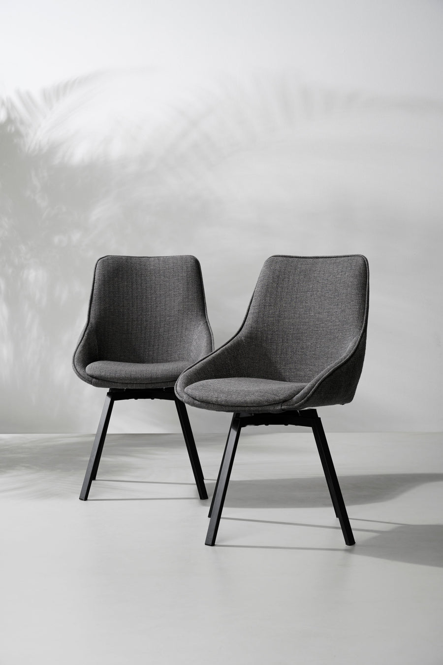 Alison stol grått tyg/svarta metallben snurr 2-pack