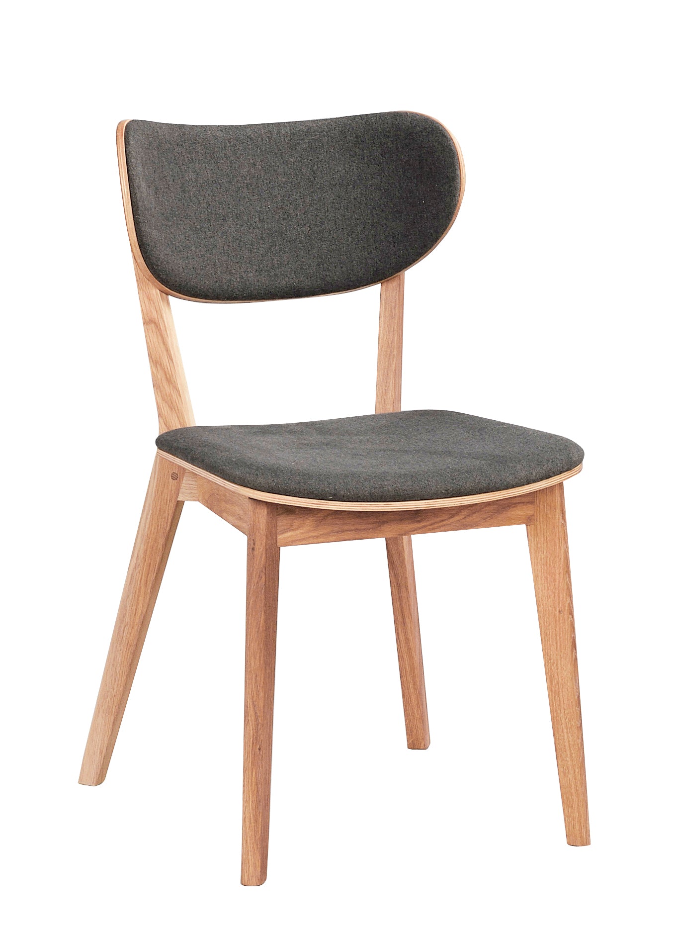 Kato stol lackad ek/mörkgrå 2-pack