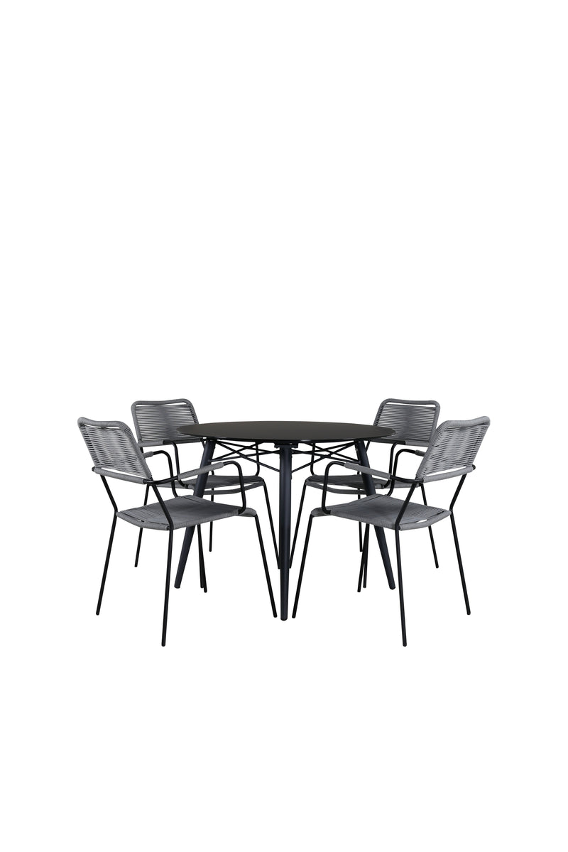 Matbordet Santorini och stolarna Lindos