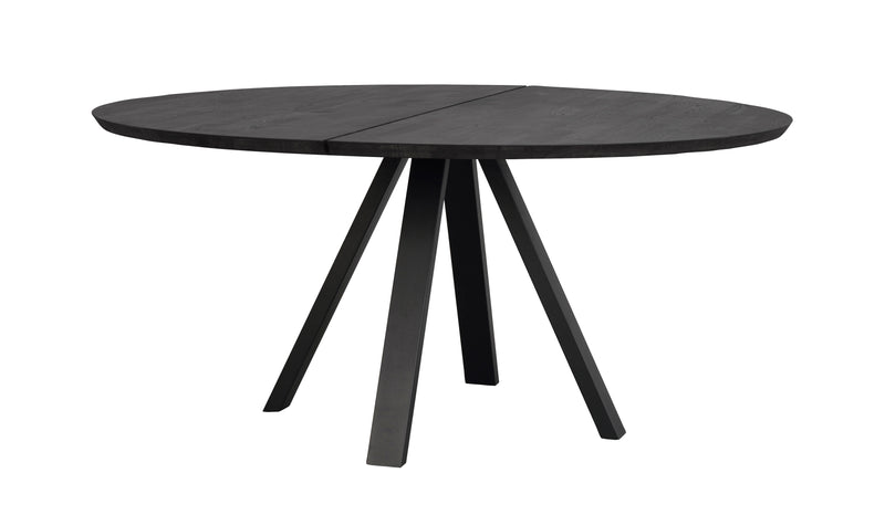 Carradale matbord Ø150 svart ask/V-ben svart met