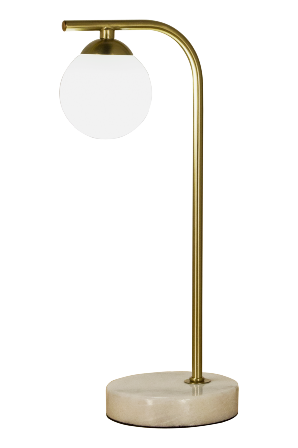 Orfeus bordlampa matt mässing/marmor