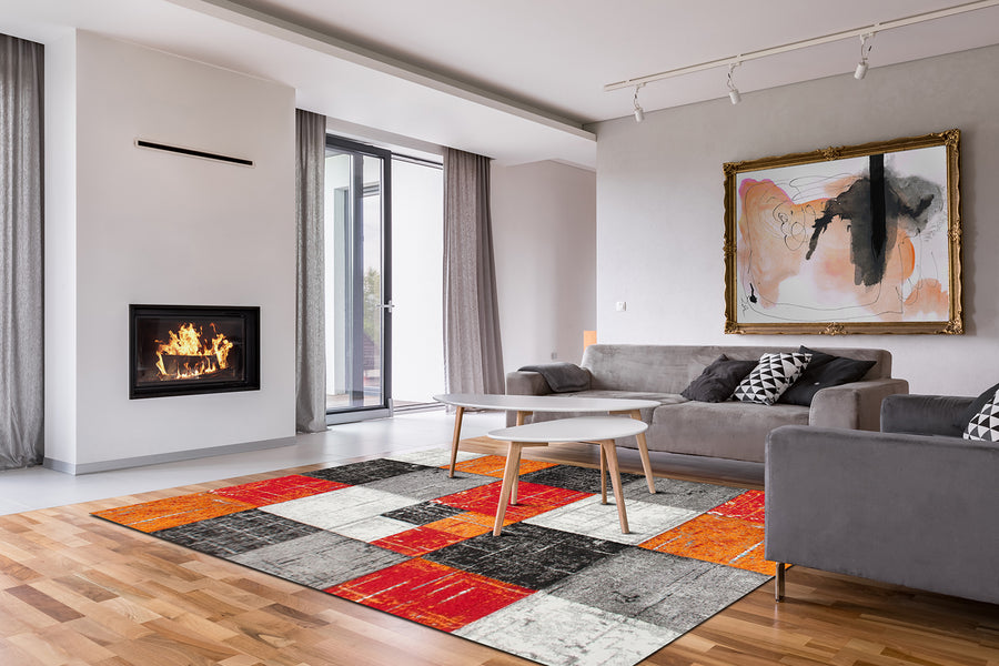 London Square matta röd/orange