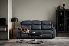 Teddy reclinersoffa 3-sits med el tyg grå