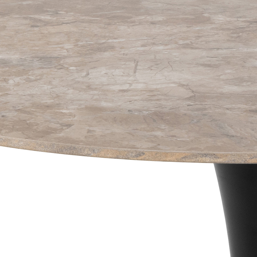 Malta matbord beige keramik/svart 90 cm