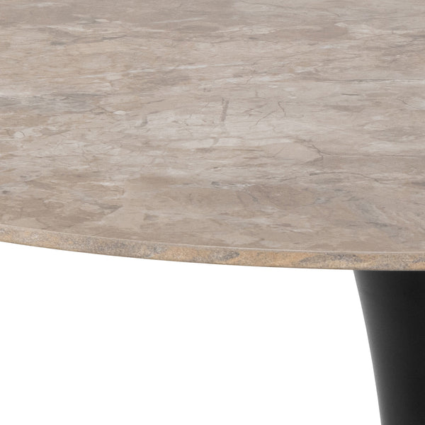 Malta matbord beige keramik/svart 90 cm