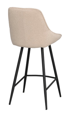Sierra barstol beige bouclé/svarta metallben 2-pack