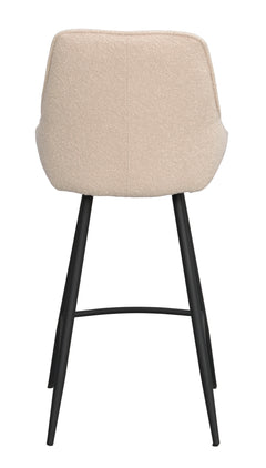 Sierra barstol beige bouclé/svarta metallben 2-pack