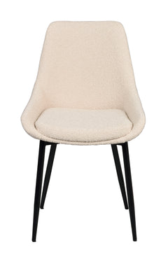Sierra stol beige bouclé/svarta metall ben 2-pack