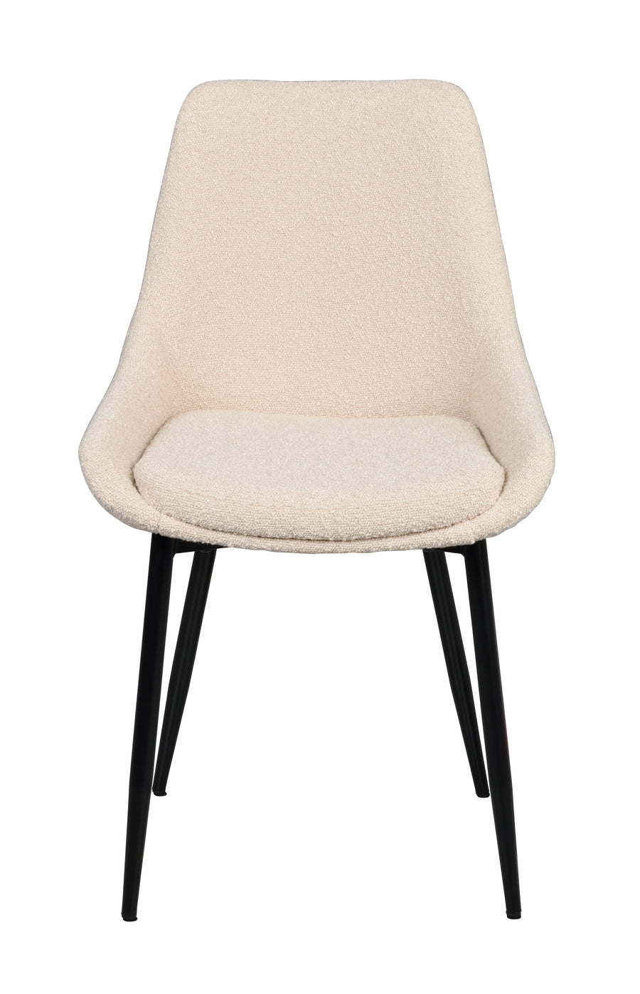 Sierra stol beige bouclé/svarta metall ben 2-pack