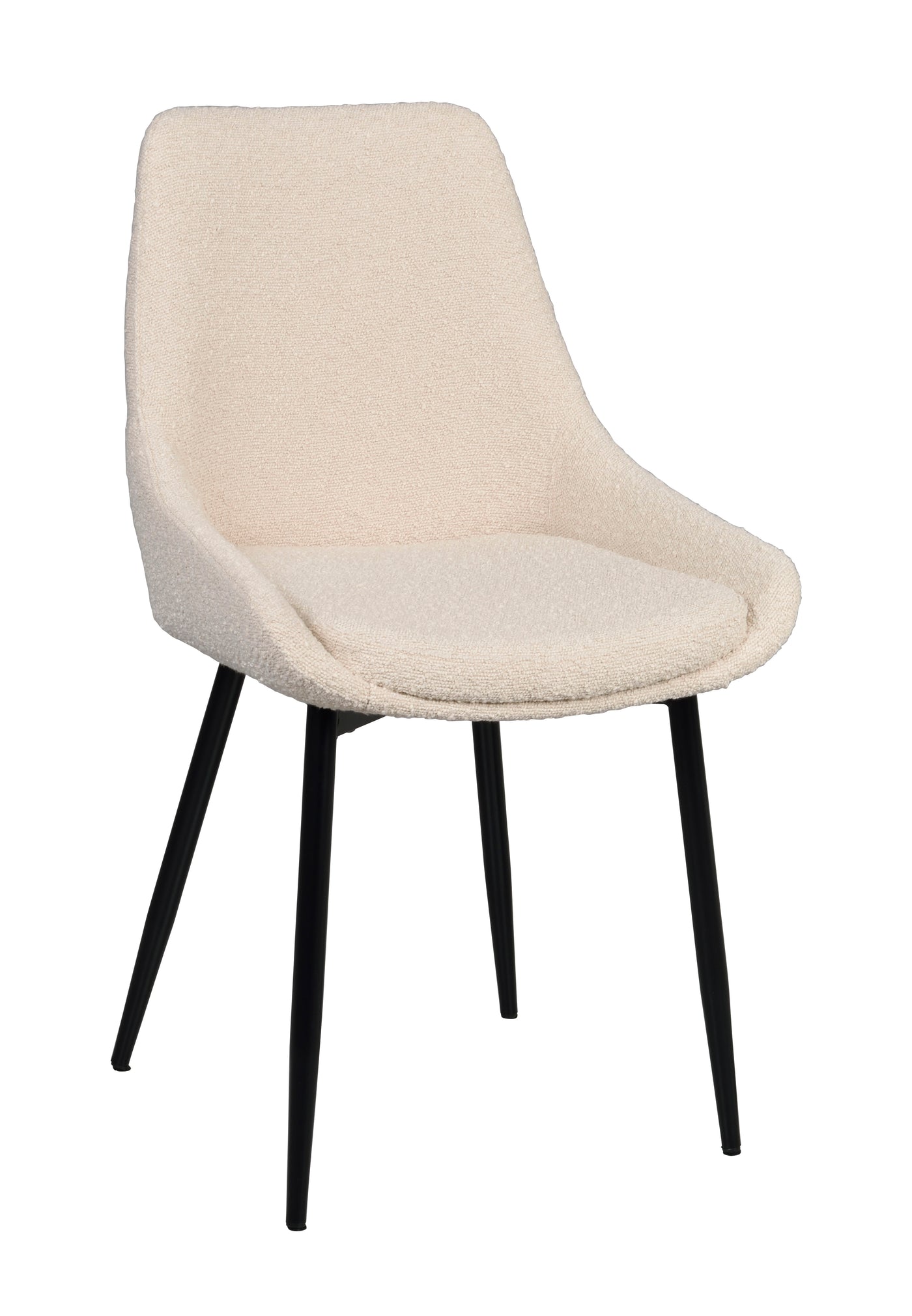Sierra stol beige bouclé/svarta metall ben 2-pack