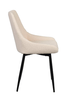 Sierra stol beige bouclé/svarta metall ben 2-pack