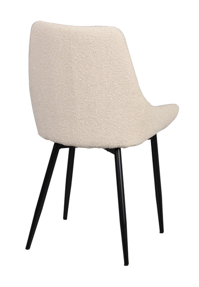 Sierra stol beige bouclé/svarta metall ben 2-pack
