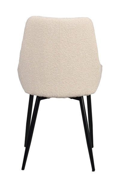 Sierra stol beige bouclé/svarta metall ben 2-pack