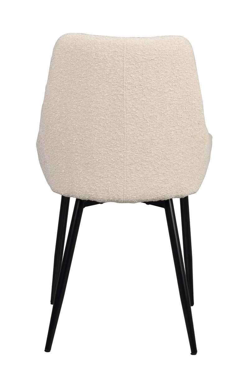 Sierra stol beige bouclé/svarta metall ben 2-pack