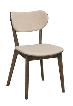 Kato stol brun ek/beige tyg 2-pack
