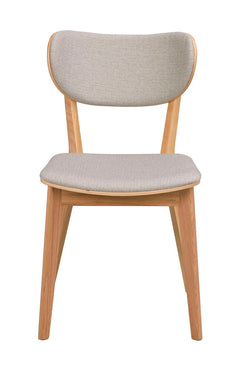 Kato stol lackad ek/grå-beige tyg 2-pack