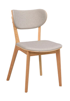 Kato stol lackad ek/grå-beige tyg 2-pack