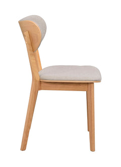 Kato stol lackad ek/grå-beige tyg 2-pack