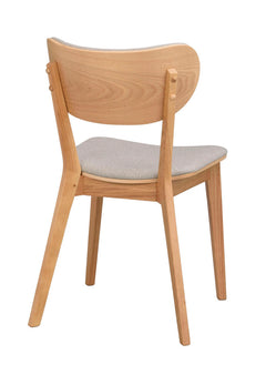 Kato stol lackad ek/grå-beige tyg 2-pack