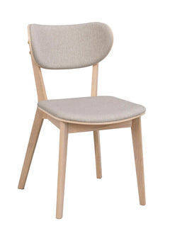 Kato stol vitpigmenterad ek/grå-beige tyg 2-pack