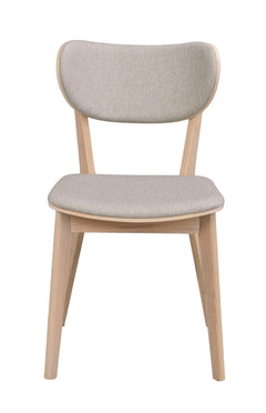 Kato stol vitpigmenterad ek/grå-beige tyg 2-pack