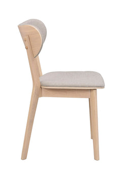 Kato stol vitpigmenterad ek/grå-beige tyg 2-pack