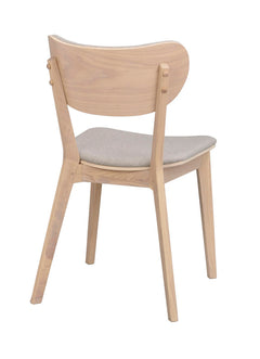 Kato stol vitpigmenterad ek/grå-beige tyg 2-pack
