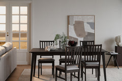 Filippa stol mörkbrun ek/beige tyg 2-pack