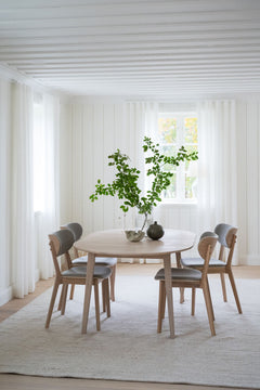 Kato stol vitpigmenterad ek/grå-beige tyg 2-pack