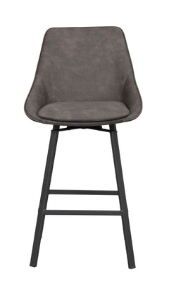 Alison barstol med snurr mörkgrå microfiber/svarta metallben 2-pack