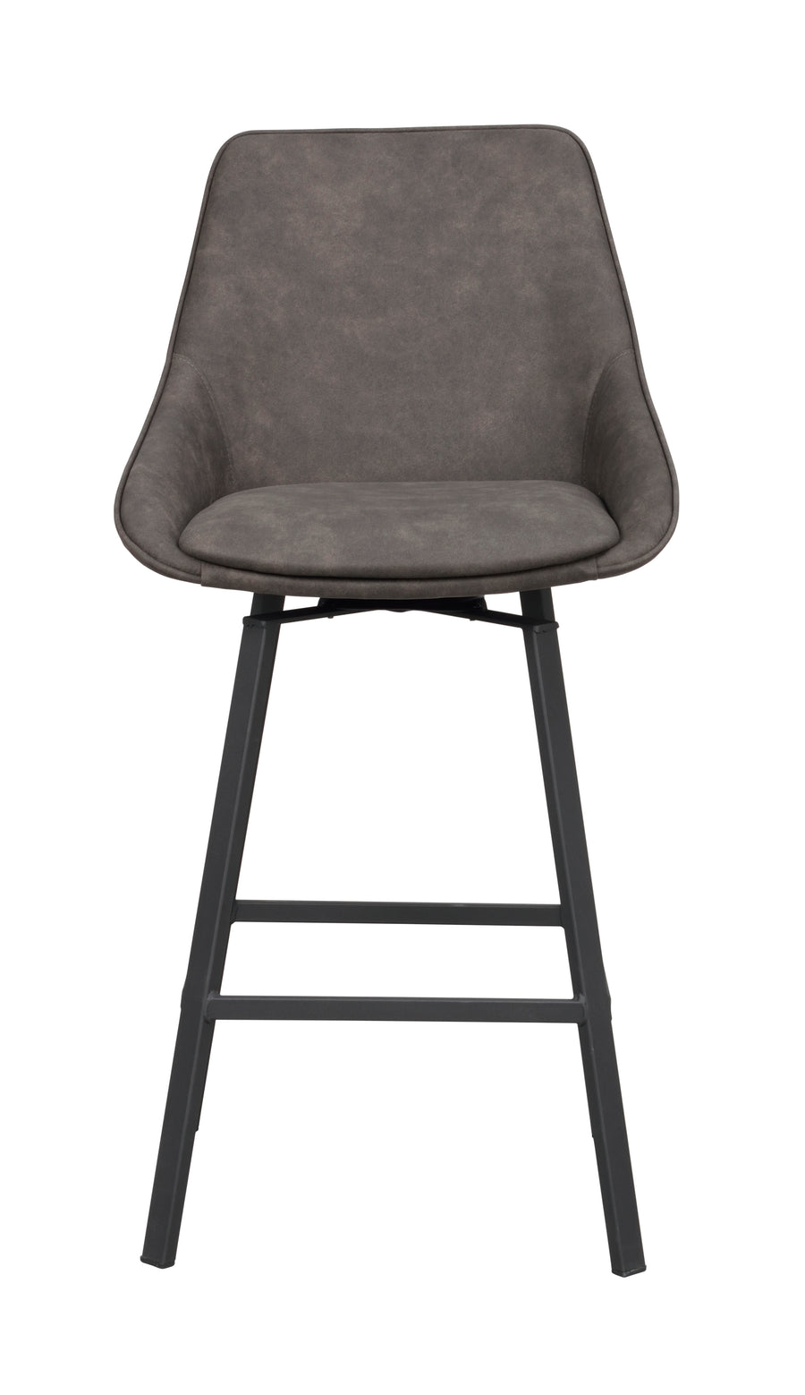 Alison barstol med snurr mörkgrå microfiber/svarta metallben 2-pack