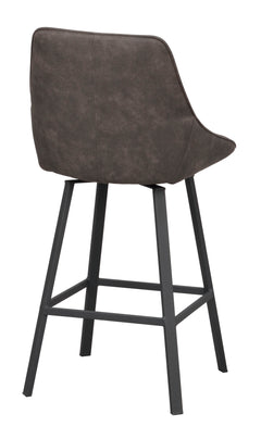 Alison barstol med snurr mörkgrå microfiber/svarta metallben 2-pack