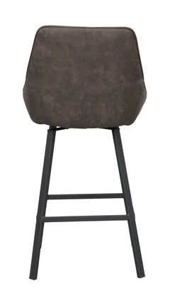 Alison barstol med snurr mörkgrå microfiber/svarta metallben 2-pack