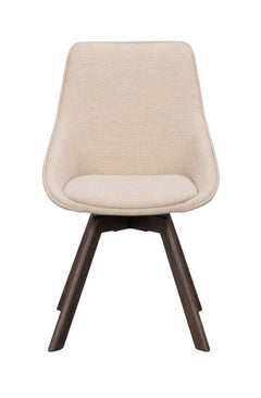 Alison stol ljusbeige tyg/bruna ekben snurr 2-pack