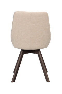 Alison stol ljusbeige tyg/bruna ekben snurr 2-pack